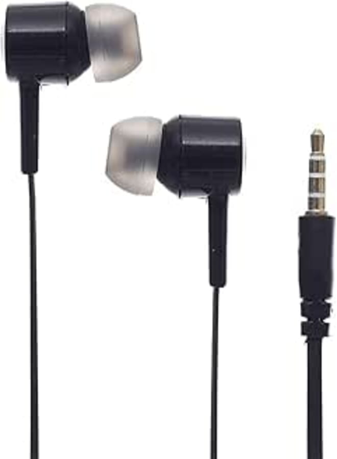 Yookie YK03 In-Ear Wired Earphones with Microphone – Stereo Sound, Comfortable Fit – Black